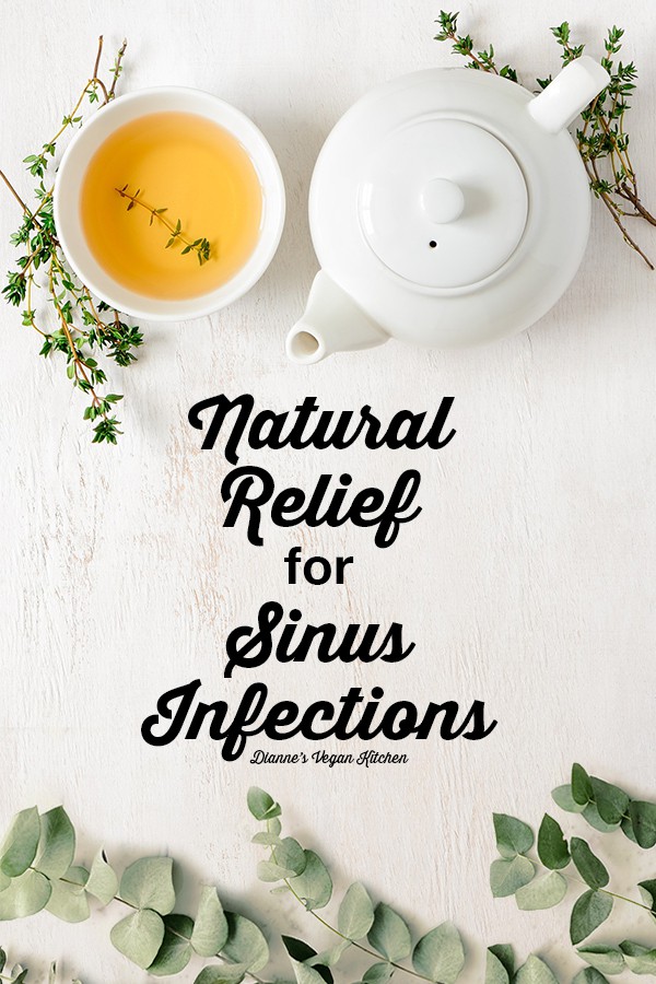 Natural Relief for Sinus Infections with text overlay