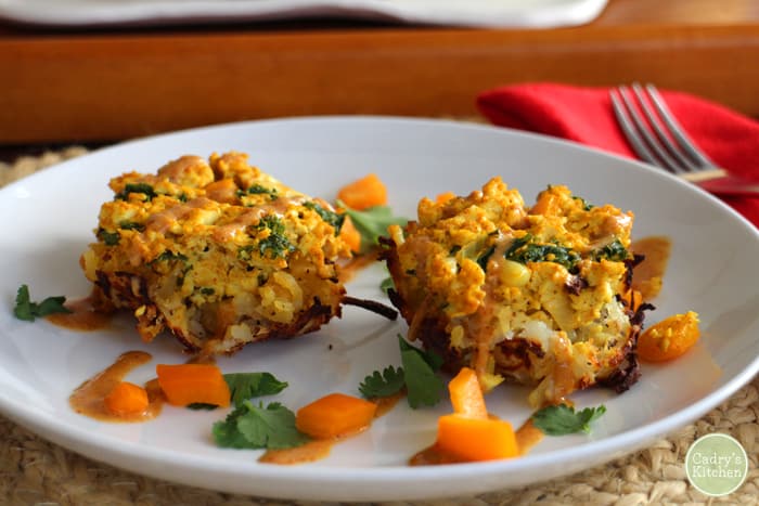 Cadry's Kitchen's Breakfast Nests in a Creamy Vegan Queso
