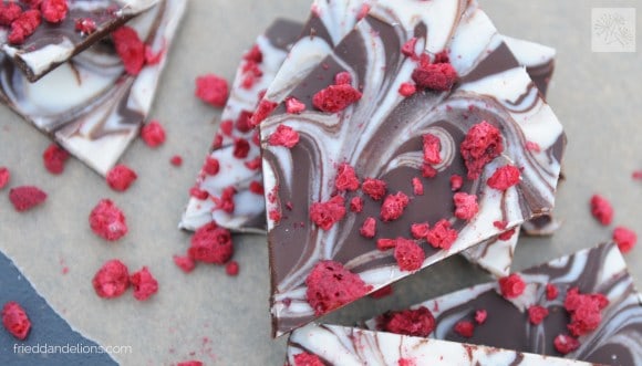 Fried Dandelions' Chocolate Swirl Valentine Bark