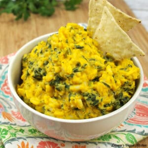 Vegan Cheesy Rice and Spinach Dip