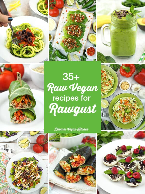 Rawgust raw vegan recipes collage