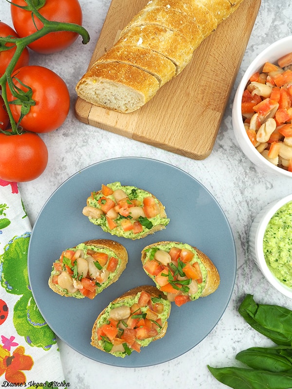Pesto White Bean Bruschetta from What the Health by Kip Andersen and Keegan Kuhn with Eunice Wong
