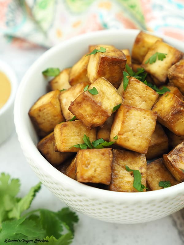 baked tofu in bowl