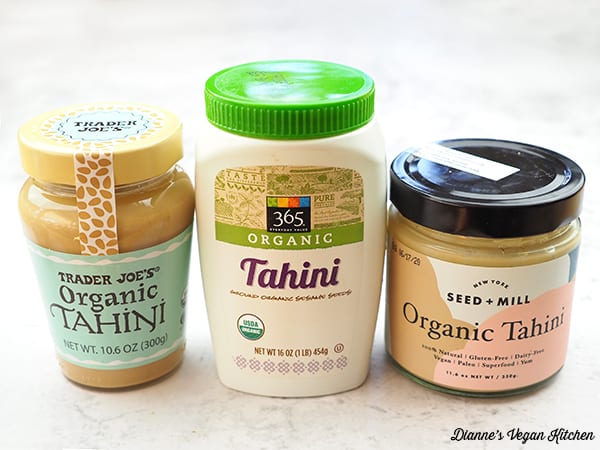 jars of store-bought tahini