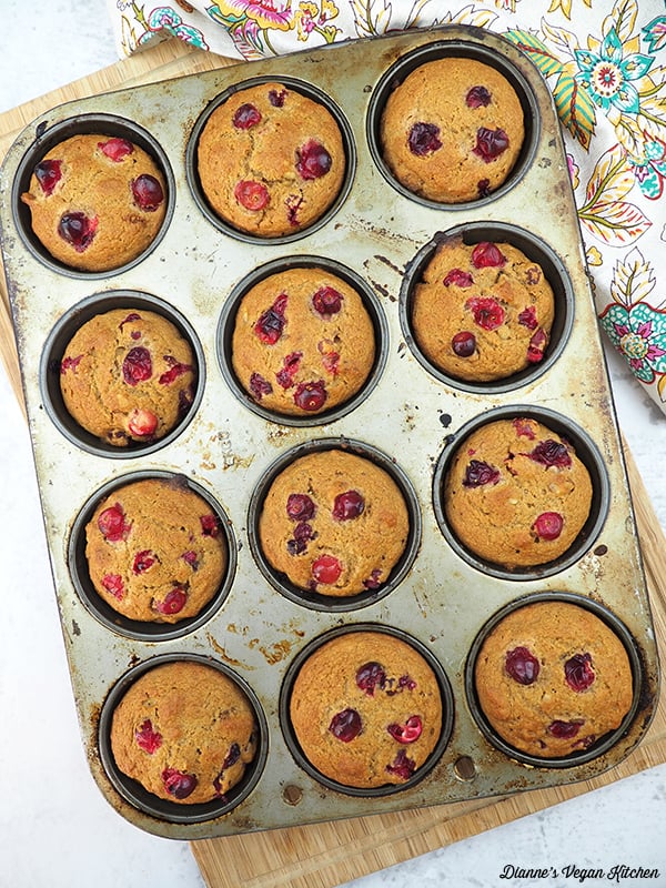 baked muffins in baking tin