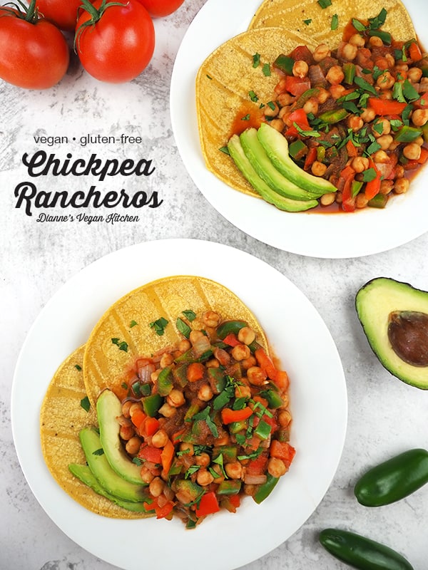 Chickpea Rancheros with text overlay