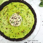 Whole Vegan Grasshopper Pie with text overlay