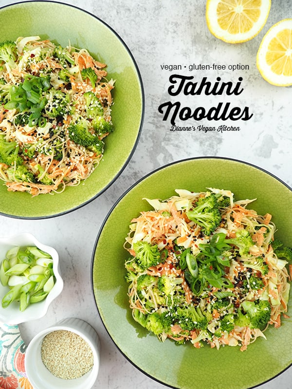 Tahini Noodles with text overlay