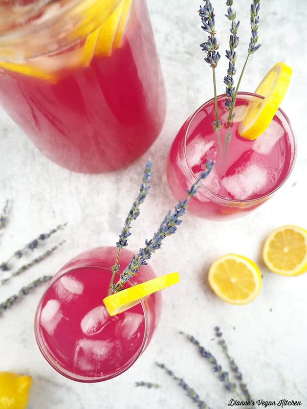 Lavender Lemonade glasses from above