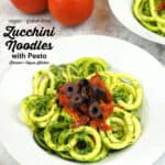 zucchini noodles with text overlay