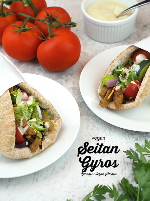 Seitan Vegan Gyro with Tahini Sauce Dianne's Vegan Kitchen