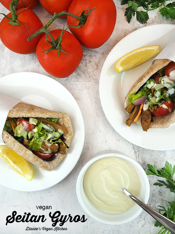 Seitan Vegan Gyro with Tahini Sauce Dianne's Vegan Kitchen