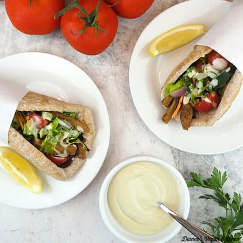 Seitan Vegan Gyro with Tahini Sauce Dianne's Vegan Kitchen