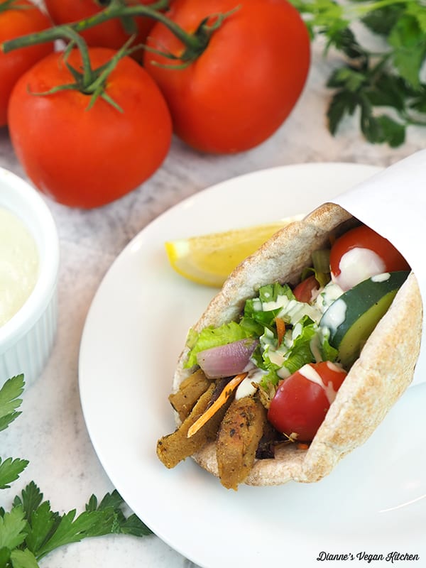 one gyro with tomatoes