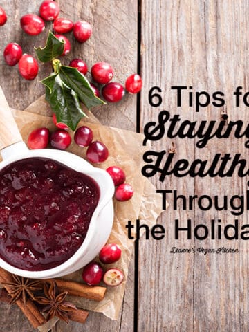 Six Tips for Healthy Holidays cranberry sauce on wooden background