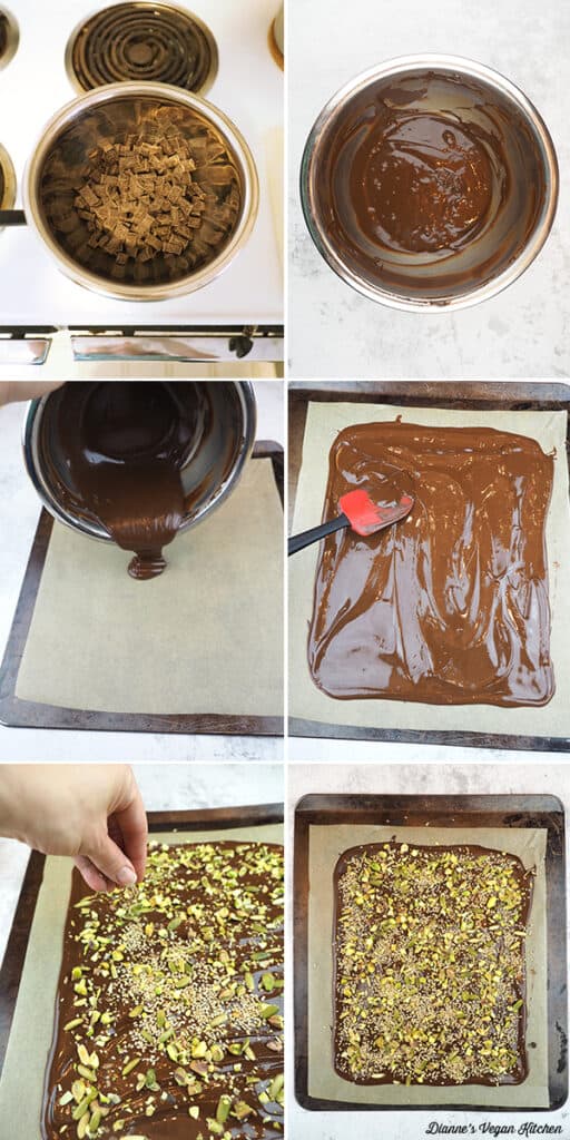 making chocolate bark collage