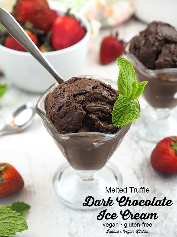 Melted Truffle Dark Chocolate Ice Cream with text overlay