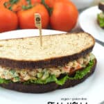 Tahini Chickpea Sandwich with text overlay