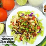 Chickpea Taco Salad with text overlay