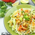 Peanutty Pad Thai Zoodles with text overlay