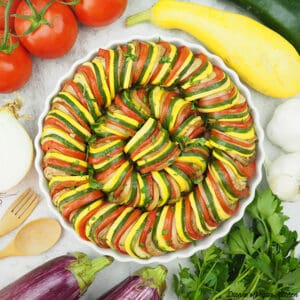 Baked Ratatouille with vegetables square