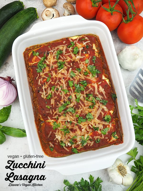 Vegan Zucchini Lasagna with text overlay