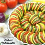 Baked Ratatouille with text overlay