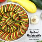 Baked Ratatouille with text overlay