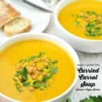 Curried Carrot Soup with text overlay