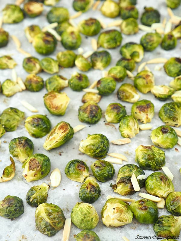 close up of cooked sprouts