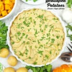 Vegan Scalloped Potatoes with text overlay