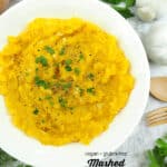 Mashed Butternut Squash with text overlay