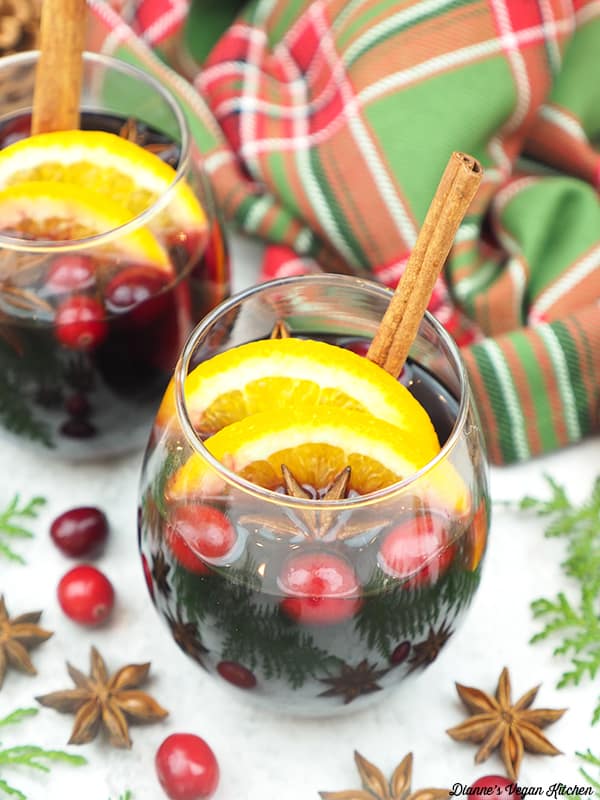 two glasses of mulled wine