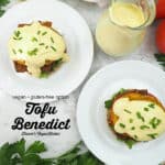 Tofu Benedict with text overlay