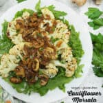 Vegan Cauliflower Marsala with text overlay