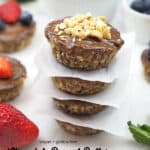 Chocolate Peanut Butter Truffle Mini Tarts with text overlay