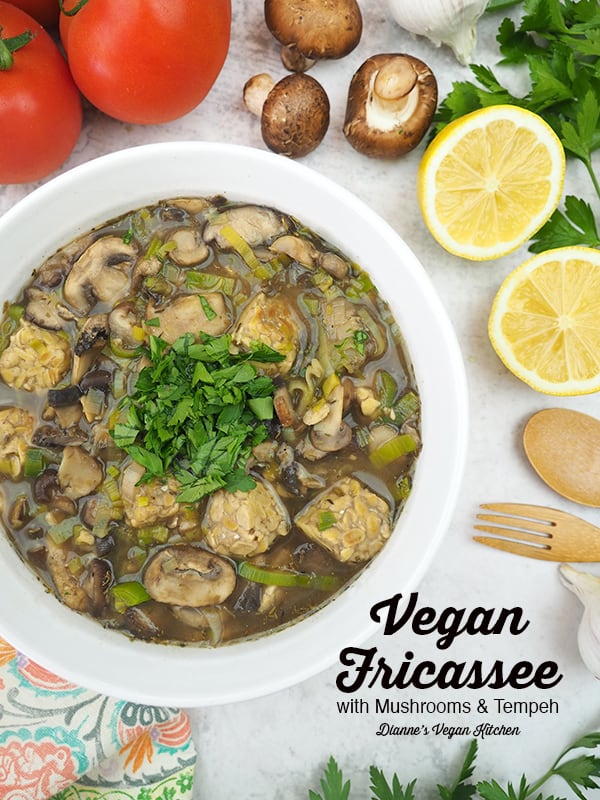 Vegan Fricassee with text overlay