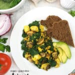 Spinach Tofu Scramble with text overlay