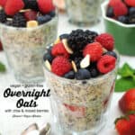 Overnight Oats with Chia and Berries with text overlay