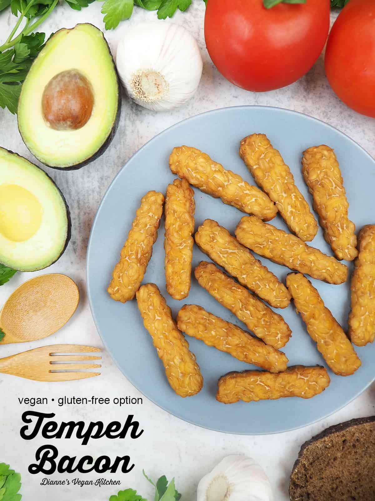 Tempeh Bacon with text overlay