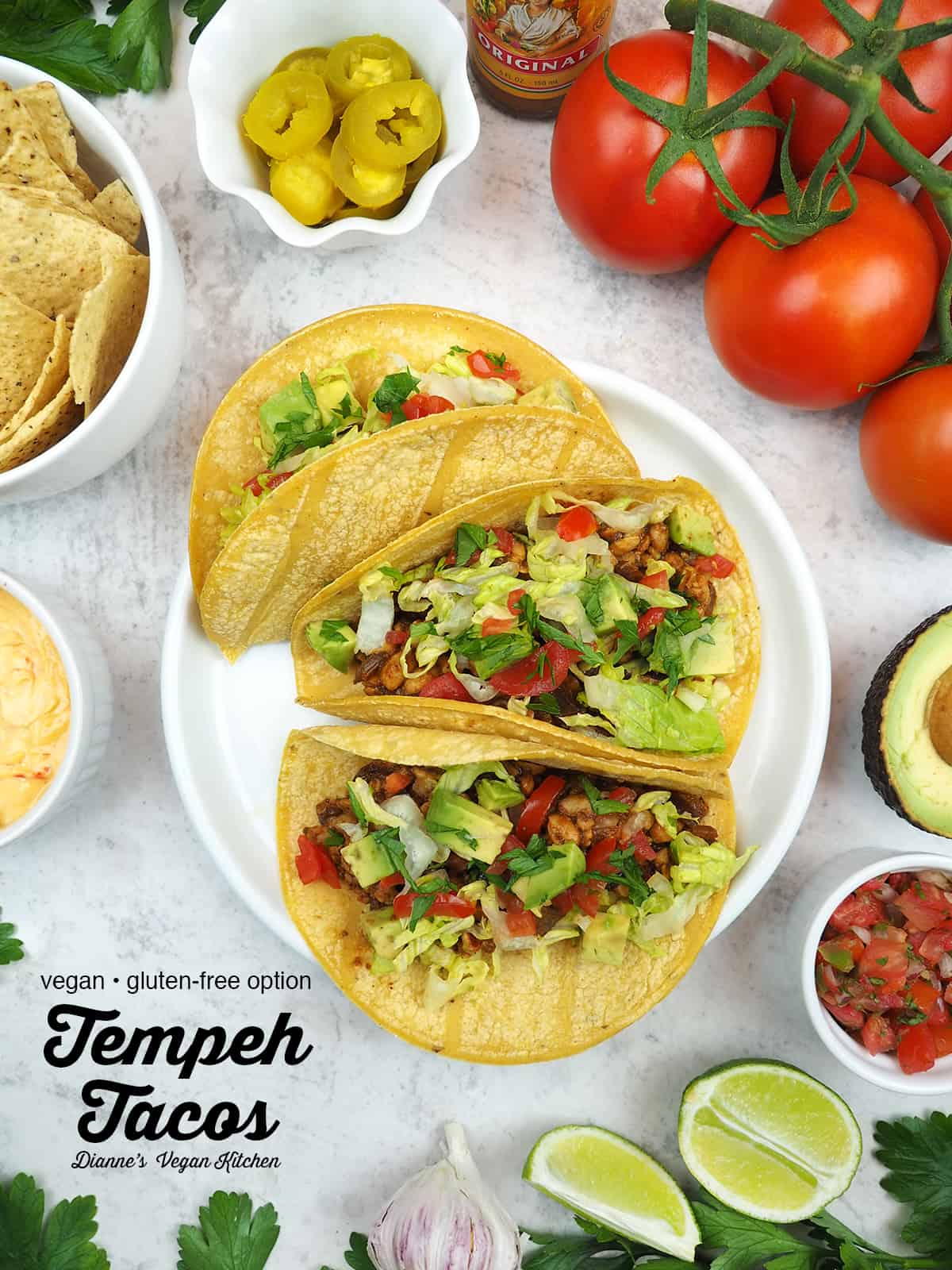 Tempeh Tacos with text