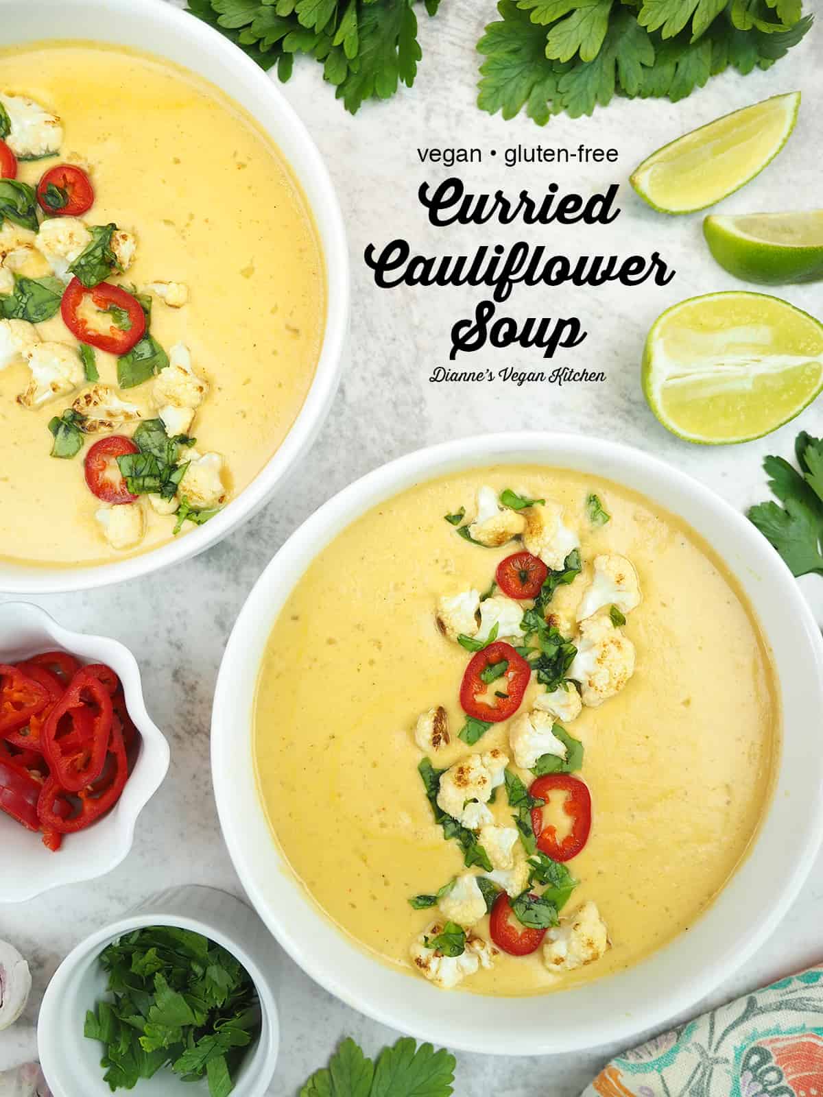 Curried Cauliflower Soup with text overlay 
