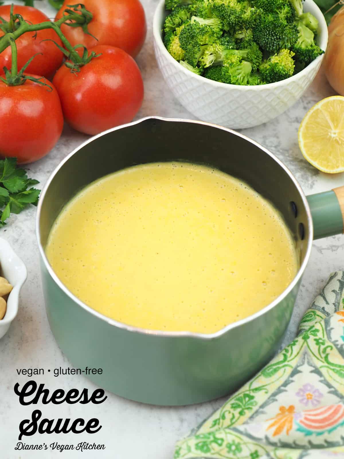 Vegan Cheese Sauce with text overlay 
