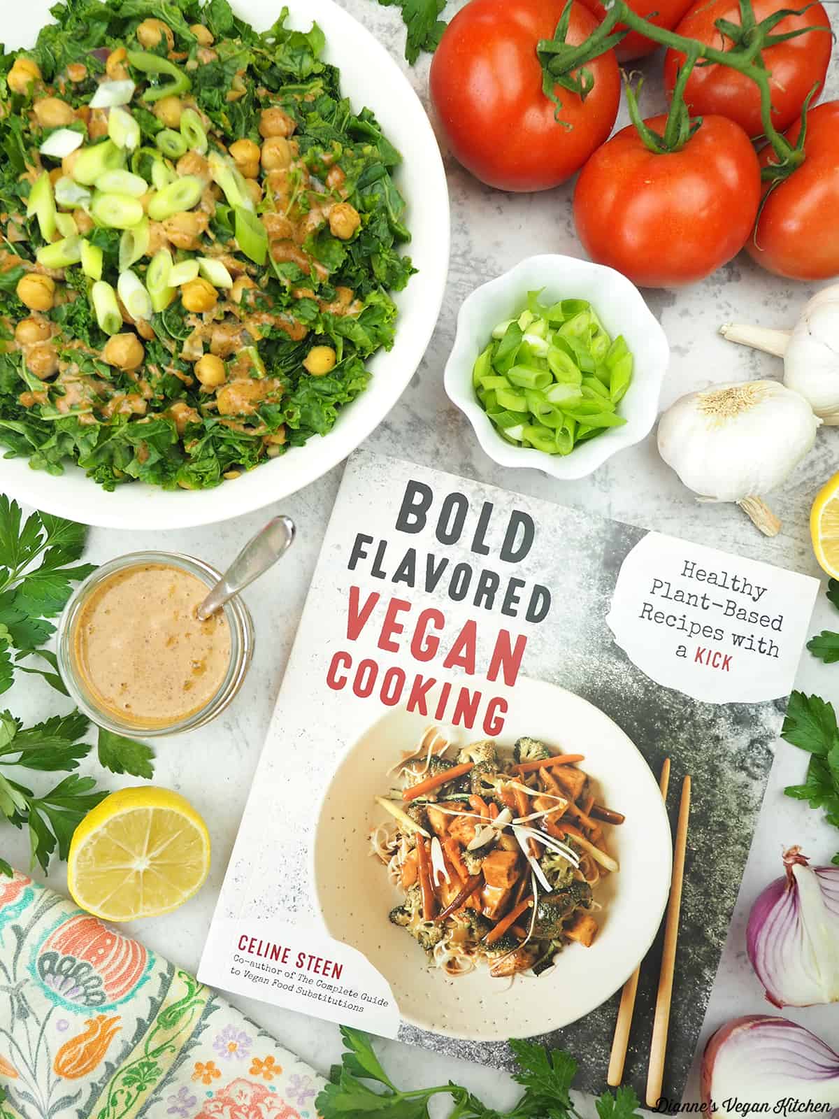 Smoky Kale and Chickpeas with Bold Flavored Vegan Cooking cookbook
