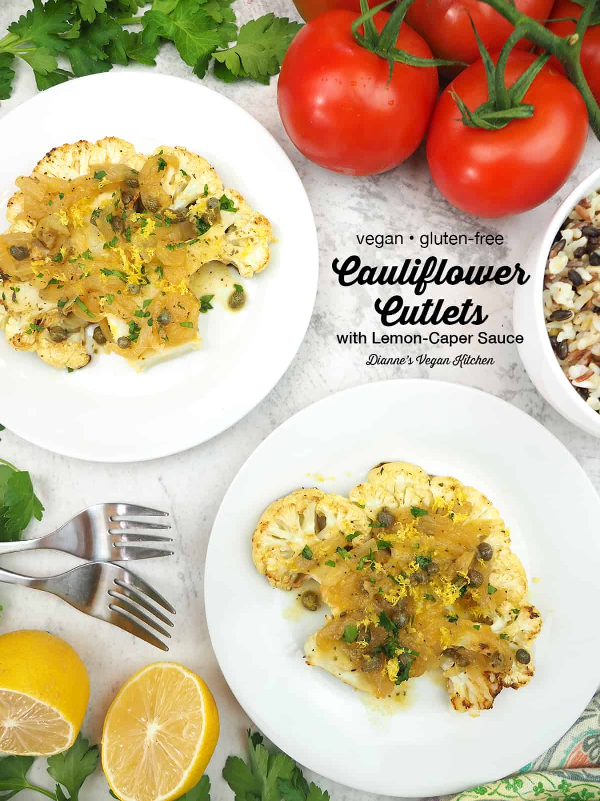 Roasted Cauliflower Cutlets with text overlay 