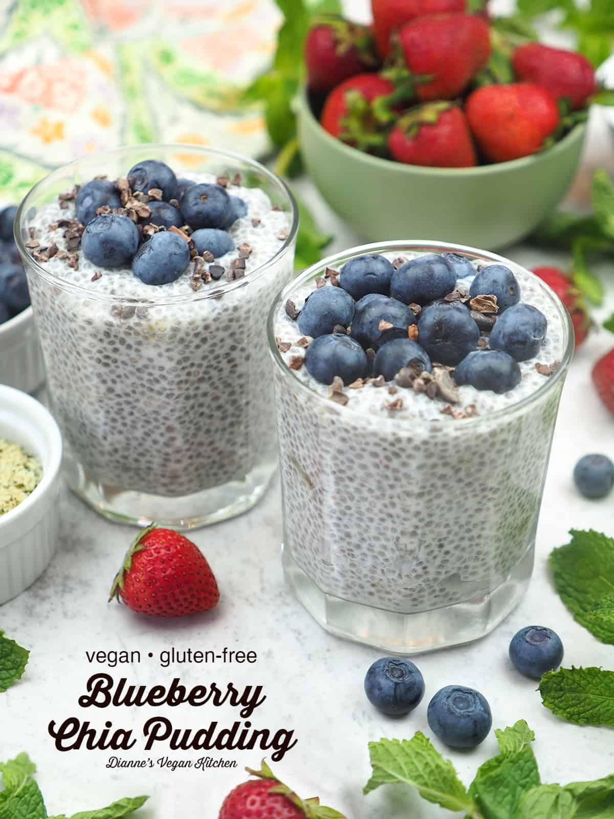 Blueberry Chia Pudding with text overlay 