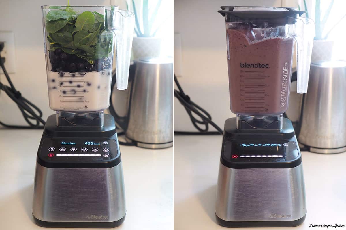 Making smoothies in a blender