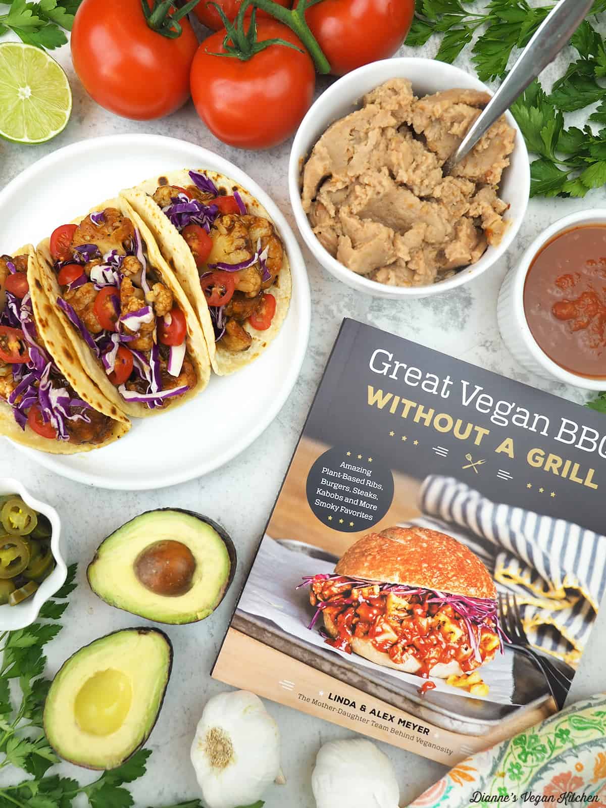 BBQ Cauliflower Tacos with Great Vegan BBQ Without a Grill
