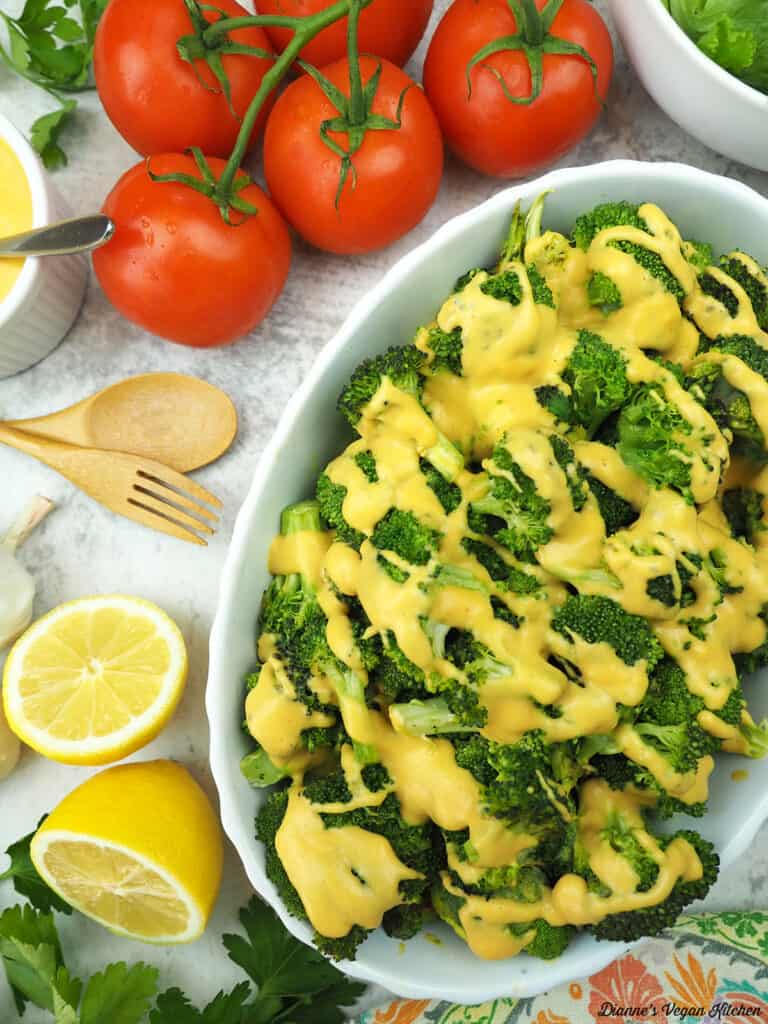 Vegan Broccoli with Cheese Sauce Dianne's Vegan Kitchen