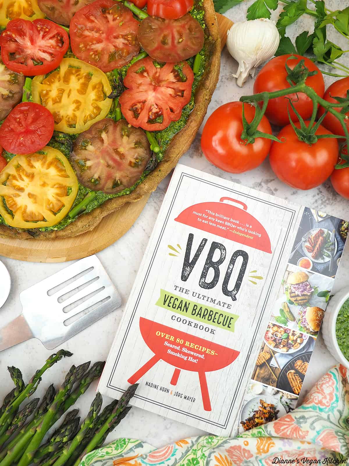VBQ cookbook with a pesto tart